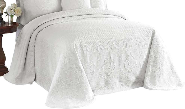 King Charles Modern Farmhouse Floral Matelasse Bedspread, 100% Cotton Breathable Bedding, King/CalKing, Sage