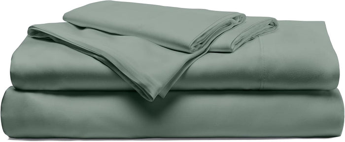Cariloha Resort 4-Piece Sateen Sheet Set | Ocean Mist | King | Viscose Material | Allergy Resistant, Naturally Thermal-Regulating, Extra Soft Cooling Sheets for Hot Sleepers