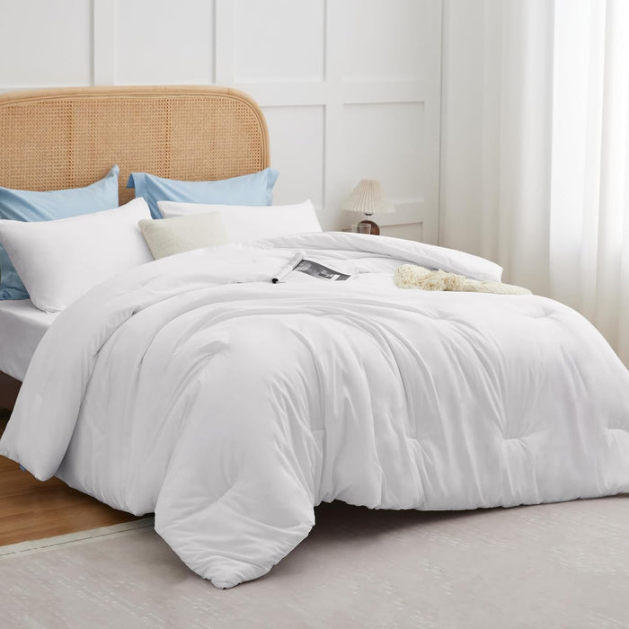 CozyLux Queen Comforter Set Black, 3 Pieces Solid Queen Comforter Breathable Quilted Style Bedding Sets, Luxury Soft Microfiber Down Alternative Comforter for All Season (1 Comforter & 2 Pillowcases)