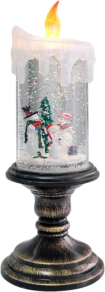 Eldnacele Halloween Snow Globe Candles Flameless Candles