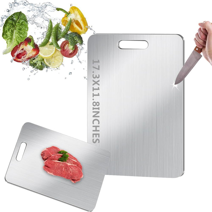 Titanium Cutting Board for Kitchen, Non Stick Chopping Board, Upgrade Double Sided Food-Grade Titanium Board for Kitchen for Meat Cheese Vegetable (X-Medium)