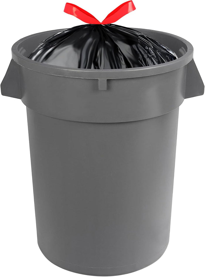 Amazon Basics Multipurpose Drawstring Trash Bags, 30 Gallon, 50 Count (Previously Solimo)