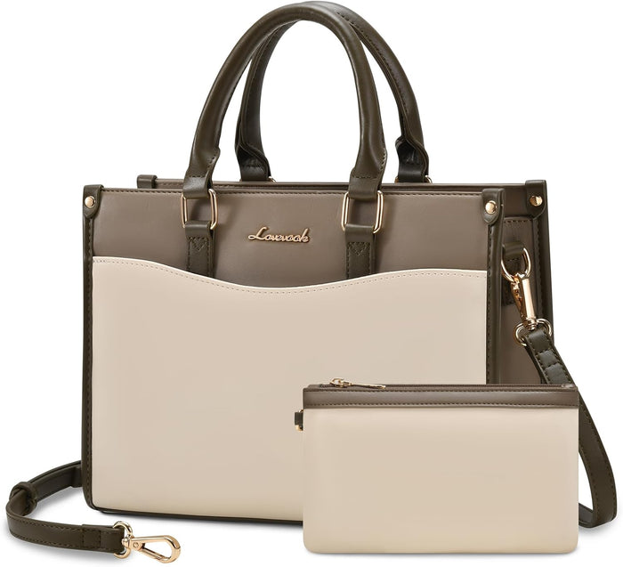 LOVEVOOK Purses and Handbags for Women,Stylish Tote Shoulder Satchel Bag PU Leather Crossbody Top Handle Bags with Zipper