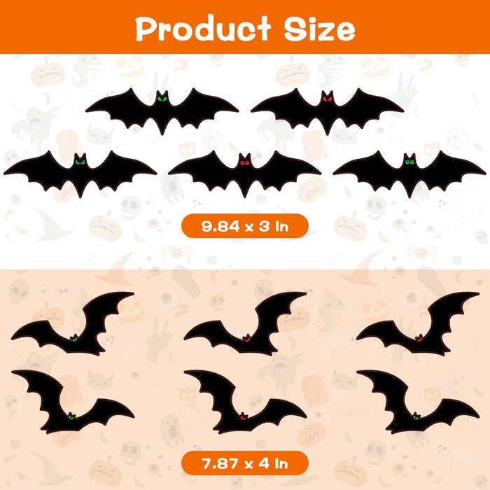 Magnetic Bats Halloween Garage Door Decorations, Magnet Bats Halloween Decorations with Individual Eyes for Garage Door, Car - 23 PCS