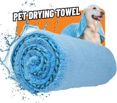 Furrocious Super Absorbent, Ultra Soft Microfiber Pet Towel for Drying & Grooming Dogs, Cats & More by Chemical Guys, Blue (25 inches x 36 inches) PCS1996 - Pet Blanket, Pet Bed Topper