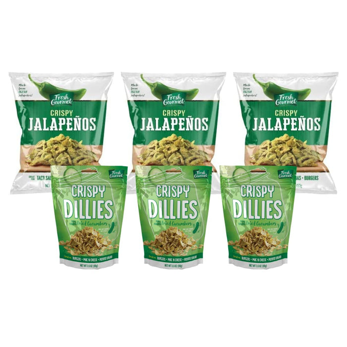 Fresh Gourmet Crispy Lightly Salted Jalapenos Crunchy Snack and Salad Topper, 16 Ounce (Pack of 3)