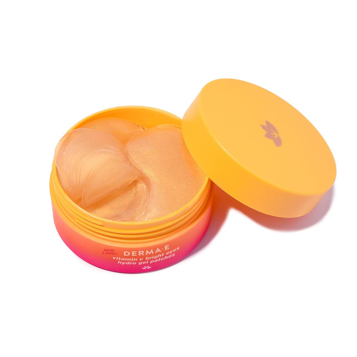 Derma E Vitamin C Bright Eyes Hydro Gel Under Eye Patches for Dark Circles (60 Ct, 30 Pairs) Allantoin, Caffeine & Vitamin B3, Collagen Eye Patches for Fine Lines, Wrinkles, Dark Circles & Puffy Eyes