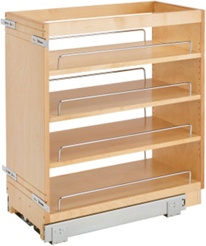 Rev-A-Shelf 8" Pullout Kitchen Cabinet Storage Organizer Slide Out Pantry Spice Rack with Adjustable Shelves for 8.5" W Cabinet Opening, 448-BC-8C