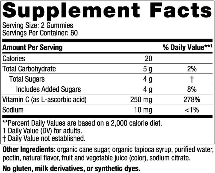 Nordic Naturals Vitamin C Gummies, Tart Tangerine - 120 Gummies - 250 mg Vitamin C - Immune Support, Antioxidant Protection, Child Growth & Development - Non-GMO, Vegan - 60 Servings