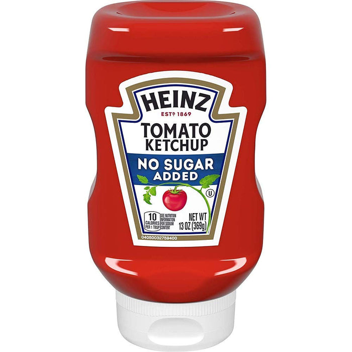 Heinz Tomato Ketchup with No Sugar Added, 13 oz Bottle
