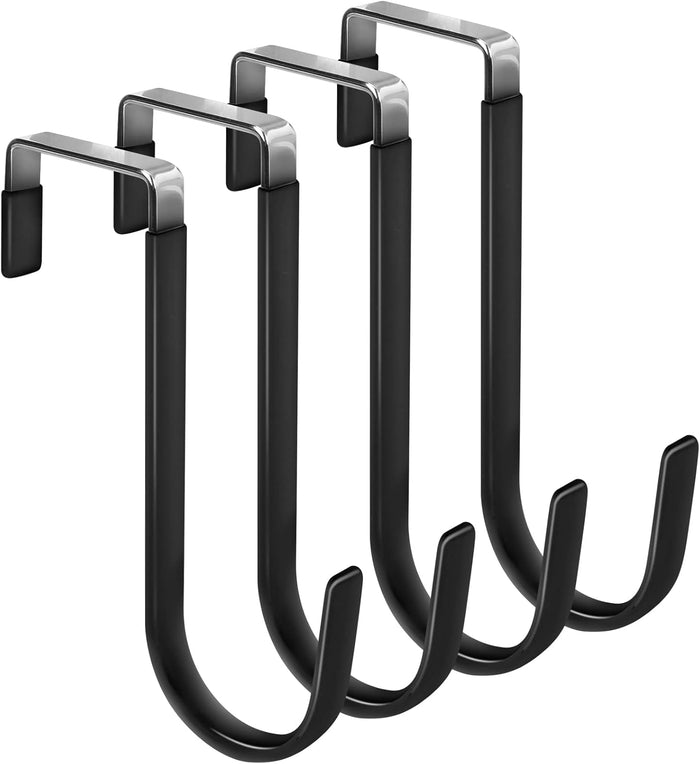 FYY Over The Door Hooks, 10 Pack Door Hangers Hooks with Rubber Prevent Scratches Heavy Duty Organizer Hooks for Living Room, Bathroom, Bedroom Hanging Clothes, Towels, Hats, Coats, Bags White