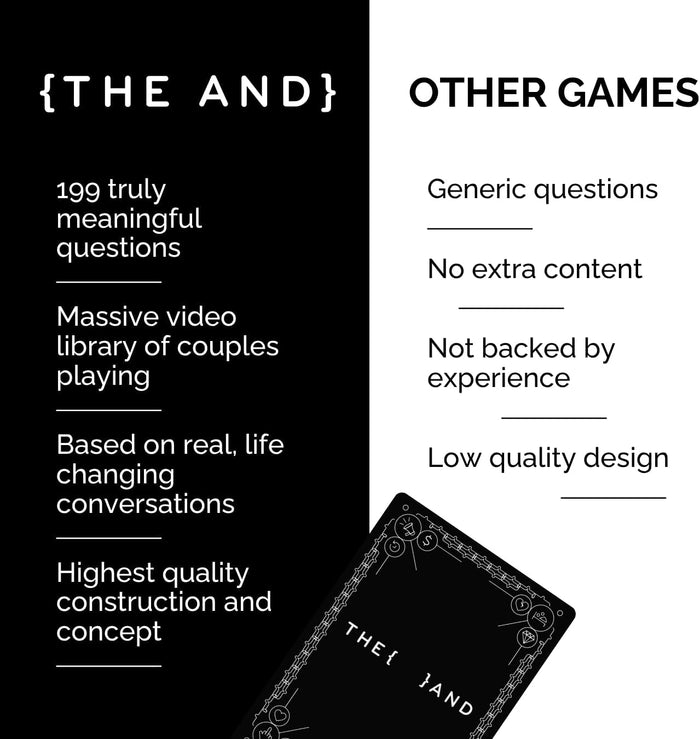 {THE AND} Couples Edition - 199 Meaningful Conversation Cards for Couples - Questions to Deepen Connection & Build Relationships - Date Night Card Game for Adults by The Skin Deep