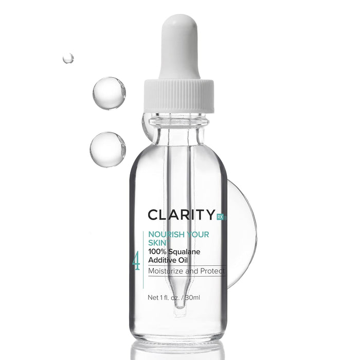 ClarityRx Nourish Your Skin 100% Squalane Oil for Face, Natural Plant-Based Moisturizing Facial Serum with Antioxidants for Dry Skin