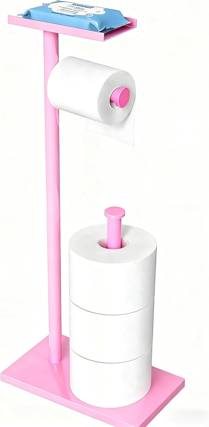 CISILY Black Toilet Paper Holder Stand with Phone Shelf, Bathroom Toliet Decor Decoration. Tissue Roll Free Standing Storage, Rv Accessories, Apartment Restroom Household Home Essentials