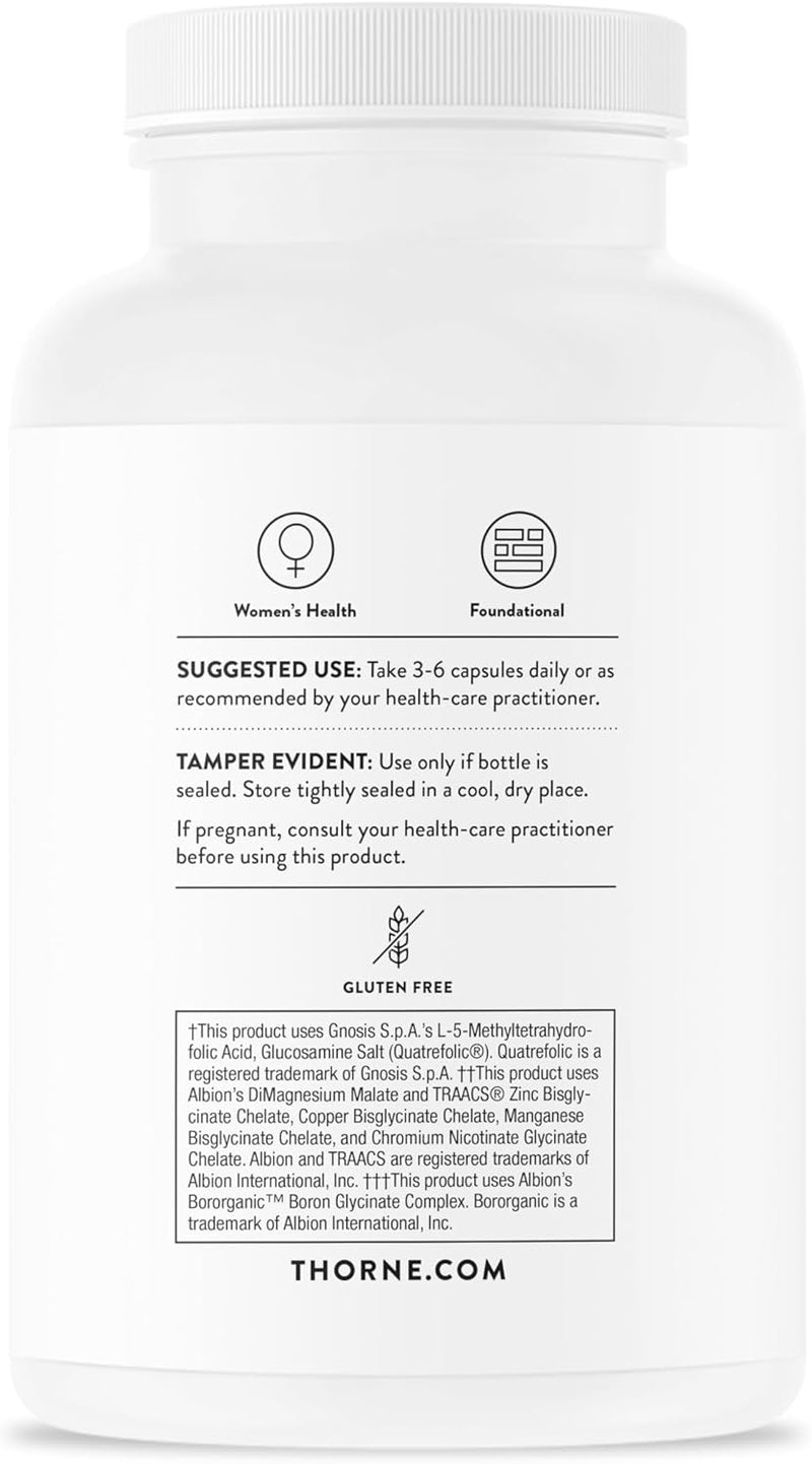 THORNE - Women's Multi 50+ - Comprehensive Daily Multivitamin with Vitamins A, B6, B12, C, D, E, K, Zinc & More - Support Heart, Brain, Bone & Immune Health* - 180 Capsules