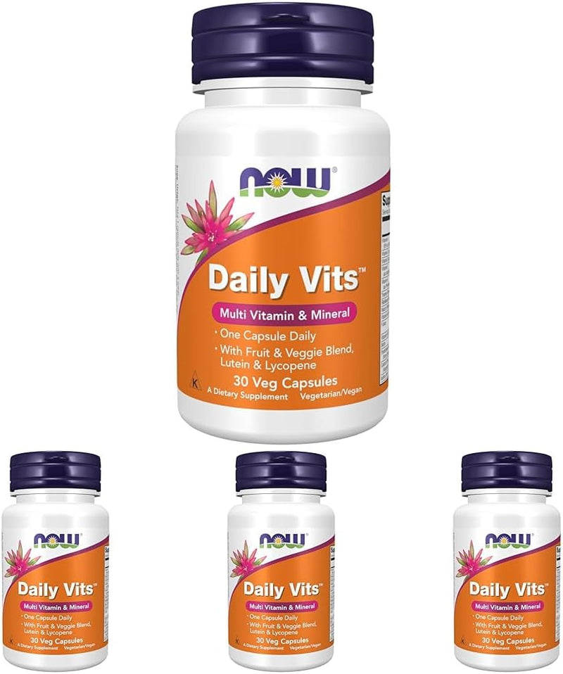 NOW Foods Supplements, Daily Vits™ with Fruit & Veggie Blend, Lutein and Lycopene, 120 Veg Capsules