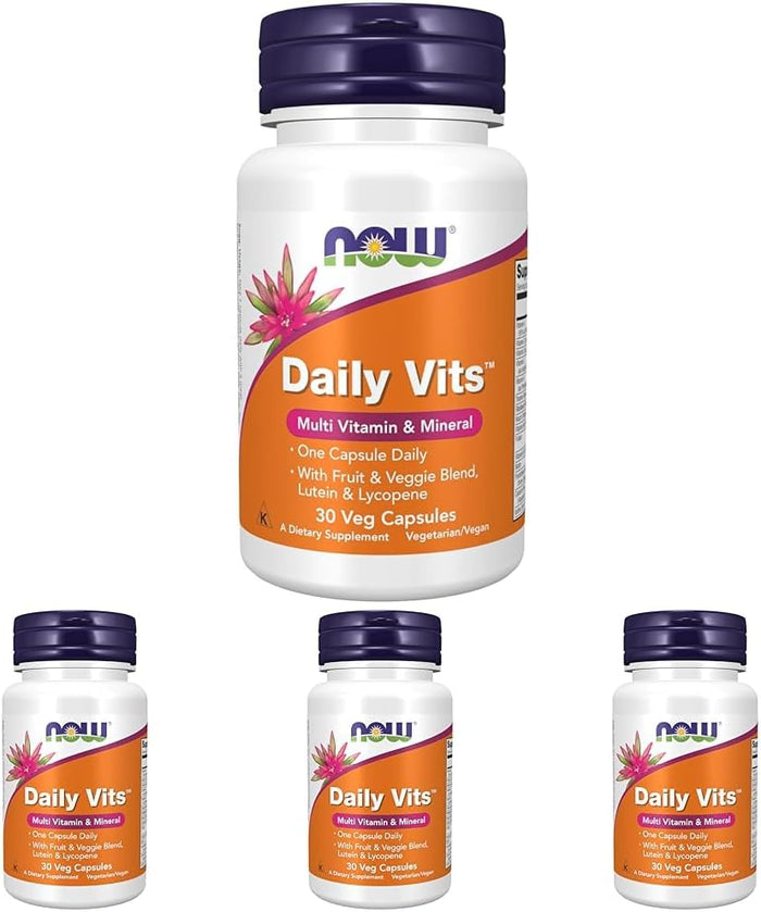 NOW Foods Supplements, Daily Vits™ with Fruit & Veggie Blend, Lutein and Lycopene, 120 Veg Capsules