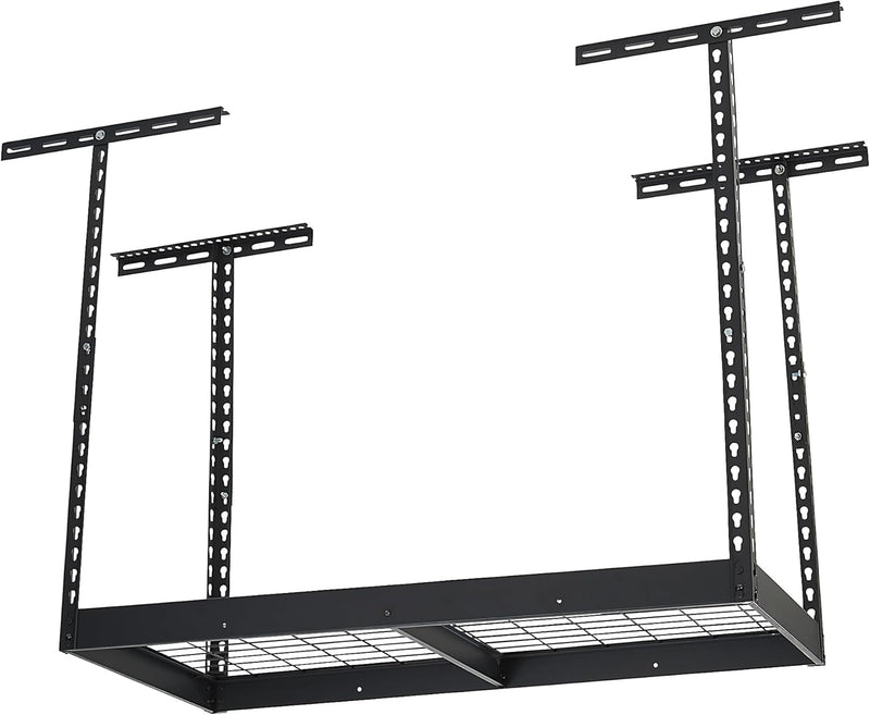 Klutch Overhead Garage Storage Rack — Adjustable Height, 48in.L x 48in.D x 23–37in.H