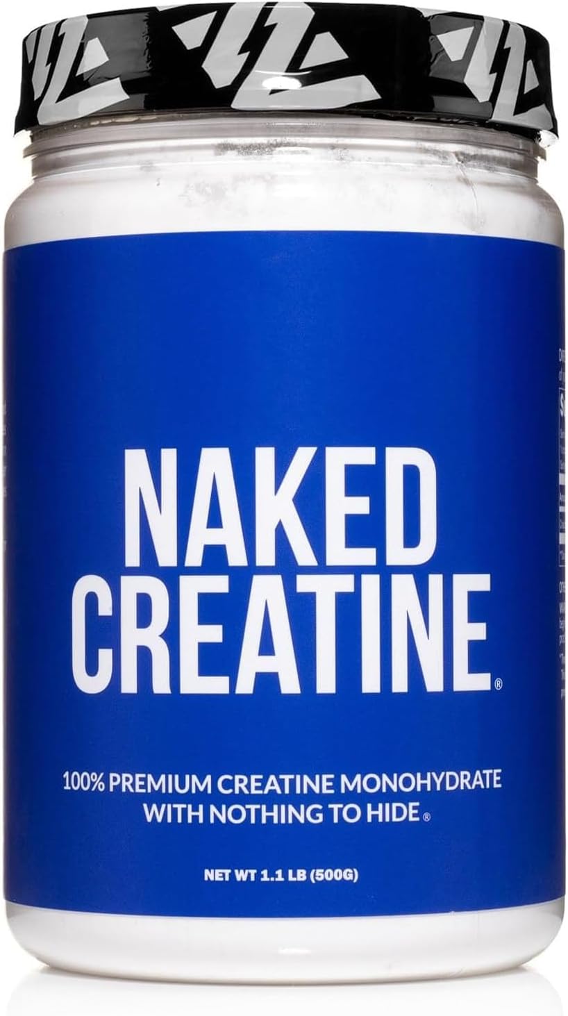 NAKED Pure Micronized Creatine Monohydrate – 200 Servings, 1,000g Bulk – Vegan, Non-GMO, Gluten & Soy Free - Muscle Building, Strength Training, Gym & Fitness Supplement