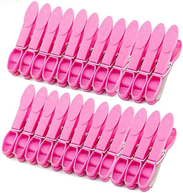 Household Air Drying Clothing Pin Set Colored Spring Clothespins for Laundry Strong Plastic Hanger Clips Pegs 24 Pack