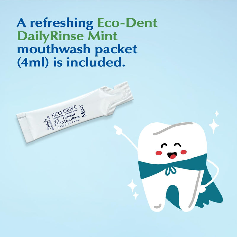 Eco-Dent Alcohol-Free Mouthwash, Mint - Ultimate Essential MouthCare, Oral Care Mouth Wash for Adults, Baking Soda Mouth Rinse with Essential Oils + DailyRinse Single-Use Pack, Mint