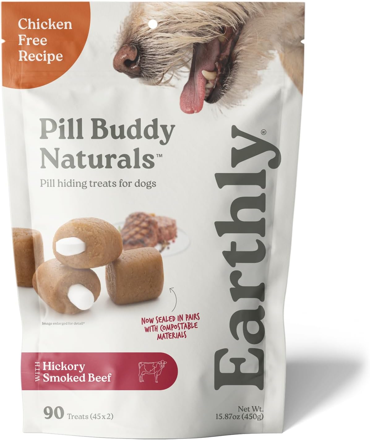 Earthly Pill Buddy Naturals - PB & Apple Recipe Pill Hiding Treats for Dogs - Make A Perfect Pill Concealing Pocket Or Pouch for Any Size Medication - 30 Servings