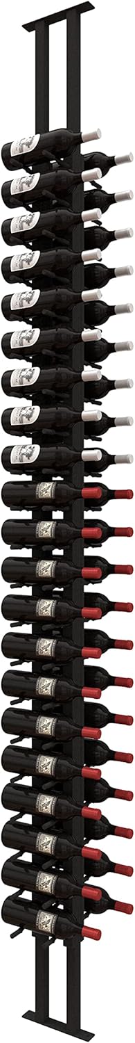Ultra Wine Racks Floor-to-Ceiling Mount Display (1 Side, Single Deep, Black, Holds 21 Wine Bottles) - Modern Metal Wine Storage for Wine Cellars, Home Bars, Kitchens, and Dining Rooms