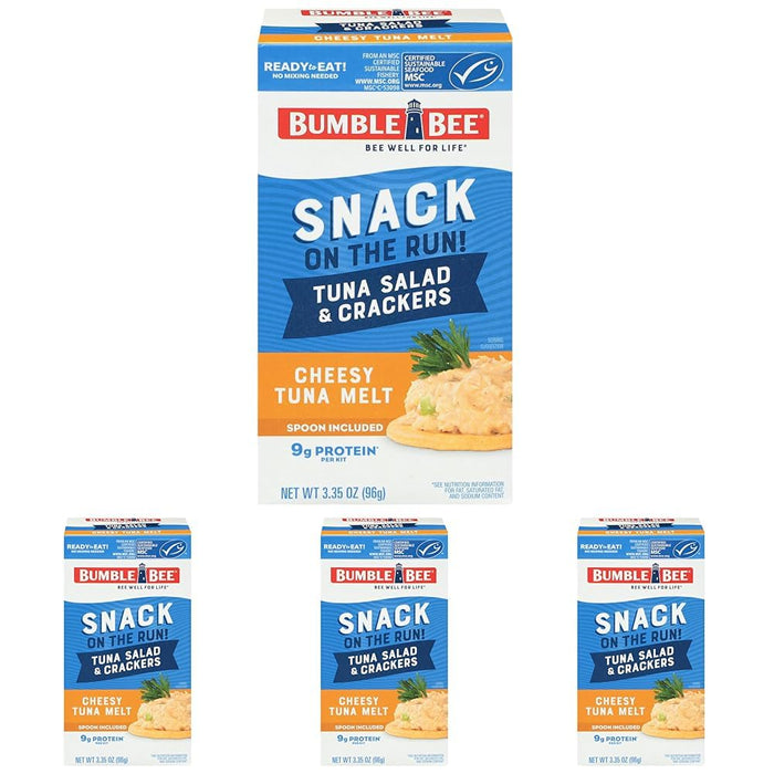 Bumble Bee Snack On The Run Original Tuna Salad with Crackers Kit (Pack of 12) - Ready to Eat Protein Snack Pack - 8g Protein per Box - Wild Caught MSC Certified Tuna