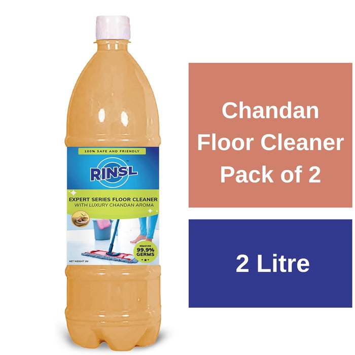 Rinsl Floor Cleaner - 1 Litre Luxury Chandan |- Pack of 2-2 Litre
