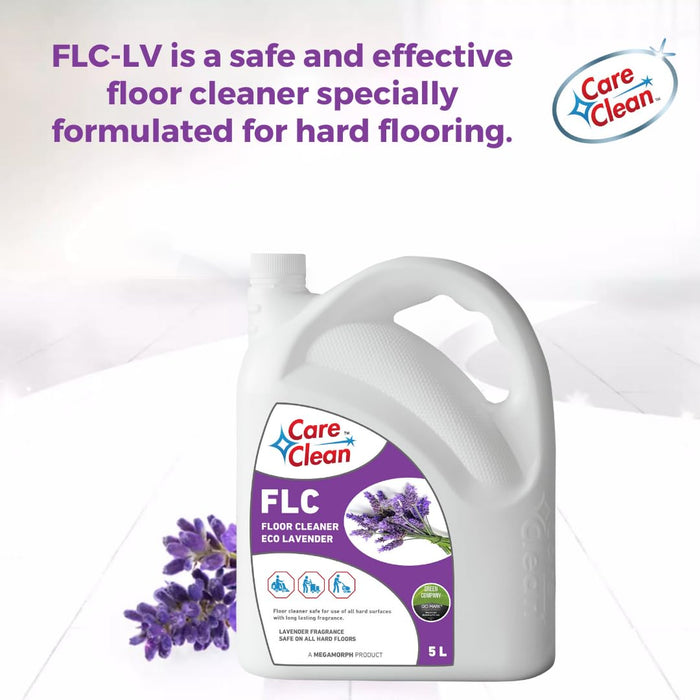 CareClean Floor Cleaner Eco – Floor Cleaning Liquid with Lavender Fragrance | Safe for All Surfaces – Ceramic, Marble, Granite, Mosaic | Tough Stain Removal & Long-Lasting Shine | 5L
