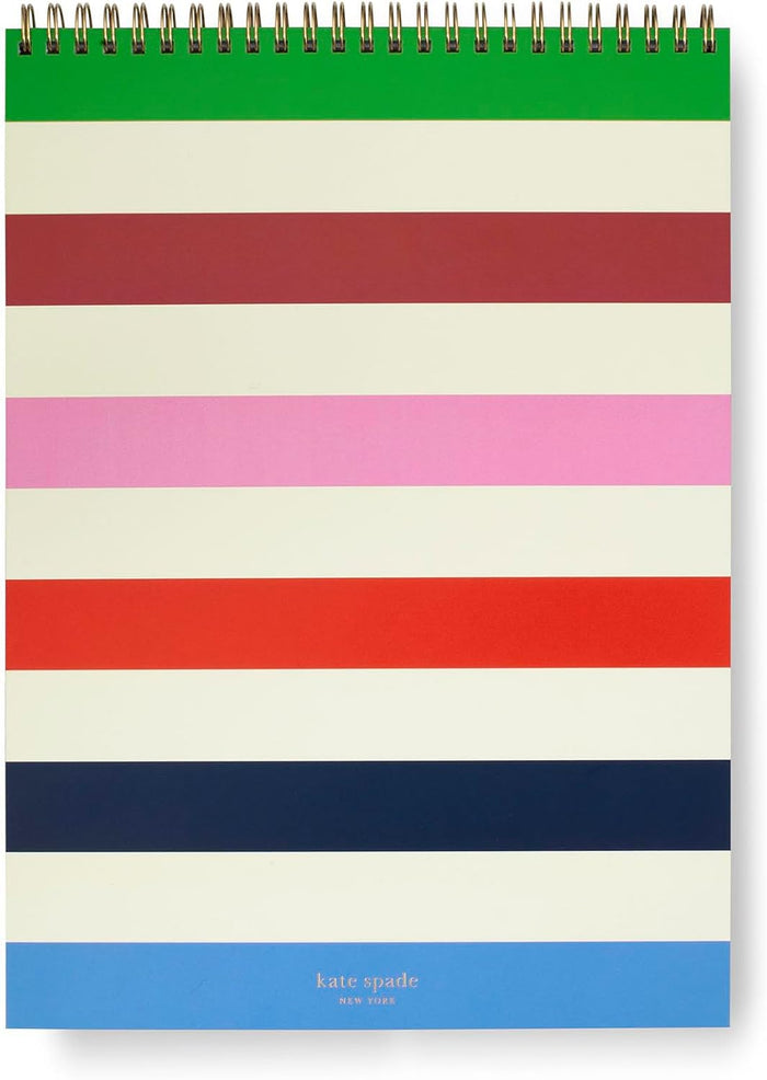 kate spade new york Large College Ruled Notebook, Top Spiral Notebook with 160 Pages, 11.75" x 8.5" Writing Pad, Charmed Library