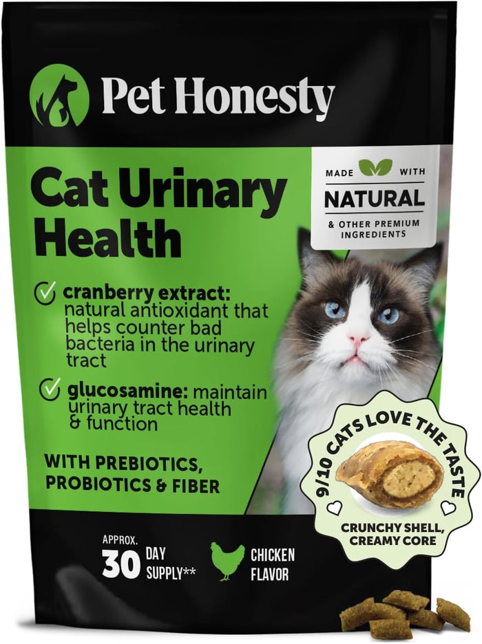 Cat Hairball Support Crunchy & Creamy Chews, Hairball Remedy Treats, Cat Furball Treatment, Supports Skin & Coat, Vitamins for Digestion, Chicken (30-Day Supply)