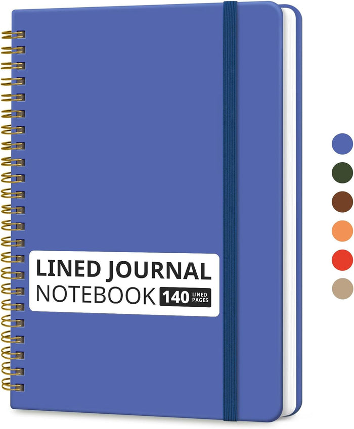 Taja Lined Spiral Journal Notebook for Women & Men, 140 Pages, College Ruled Hardcover Notebook for Work & Note Taking, Journals for Writing, A5(5.7" x 7.9") - Green