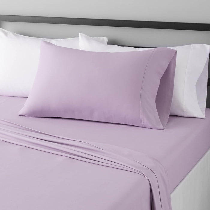 Amazon Basics Lightweight Super Soft, Wrinkle-Free Luxury Microfiber 4 Piece Bed Sheet Set with 14-Inch Deep Pockets, Full, Dark Gray, Solid