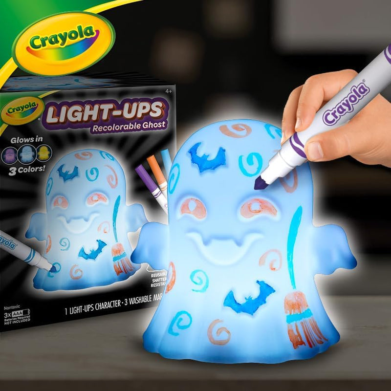 Crayola Light-Ups - Ghost, Light Up Toy Ghost, Reusable Coloring Halloween Toy, Cute Halloween Ghost Decor, Glow in The Dark