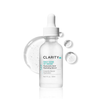 ClarityRx Daily Dose of Water Hyaluronic Acid Serum for Face, Daily Anti Aging Hydrating Serum Treatment for Dry, Dull Skin, Natural & Plant Based