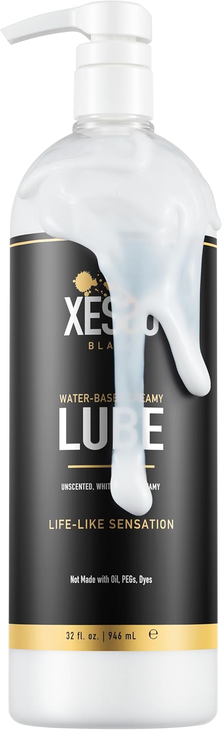 XESSO Water-Based Creamy Lube, Unscented 8.3 Fl Oz, Thick White Gel-Like Slippery Glide, Hypoallergenic for Women, Men & Couples. Made in US & Discreet Package. Package May Vary