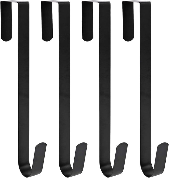 Sattiyrch 12" Wreath Hanger for Front Door,Steel Over The Door Hanger Hook,Wreath Door Hanger (Black,1)