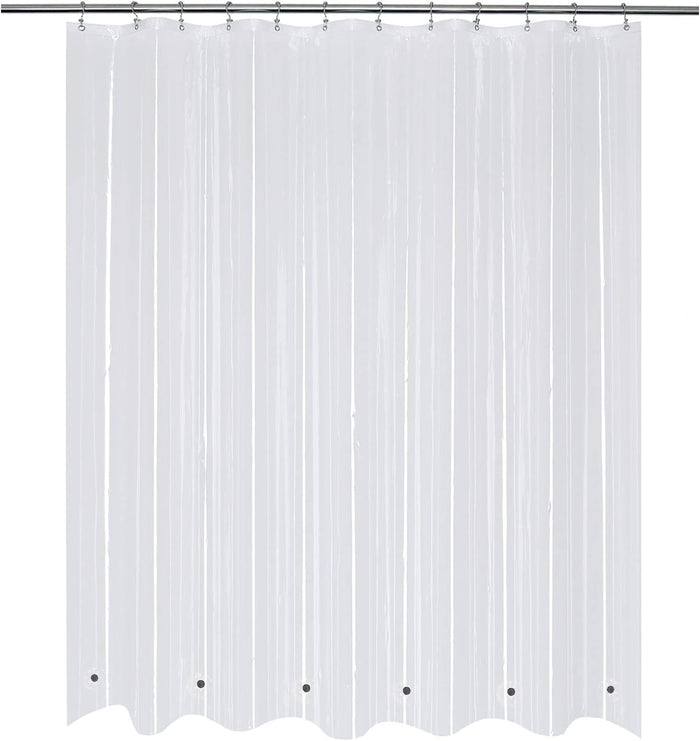 Mrs Awesome Clear Shower Curtain Liner with 3 Magnets, 72x72 Premium Flexible Sturdy Plastic Shower Curtain for Bathroom Lightweight, Waterproof, Clear
