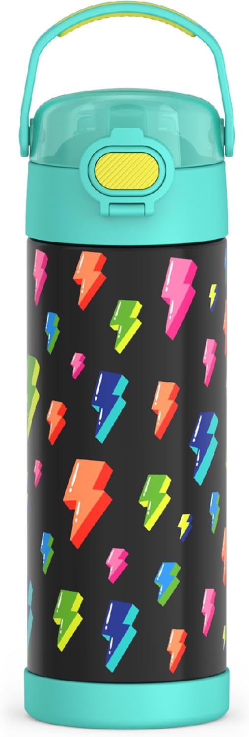 THERMOS FUNTAINER Stainless Steel Bottle 16 Ounce with Wide Spout Lid