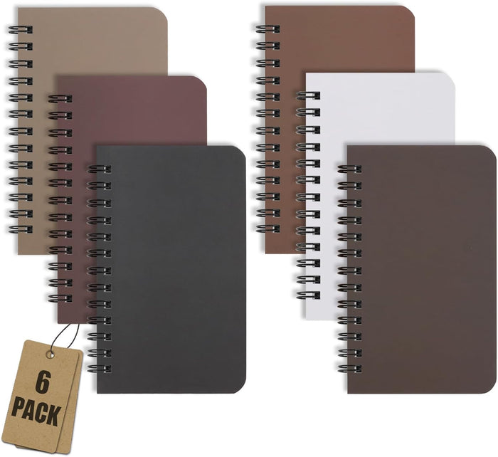 6 Pack Spiral Notebook Small Pocket Notebook 3x5 Spiral Notepads With Lined Pages, Small Top Spiral Notebook Little Mini Memo Steno Note Pads for Outdoor Home Office College School