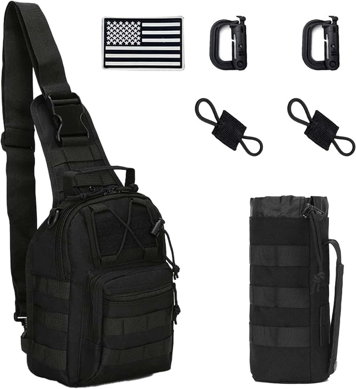 Tactical Sling Bag for Men，Tactical Shoulder Bag，Small Tactical Bag for Men (Khaki)