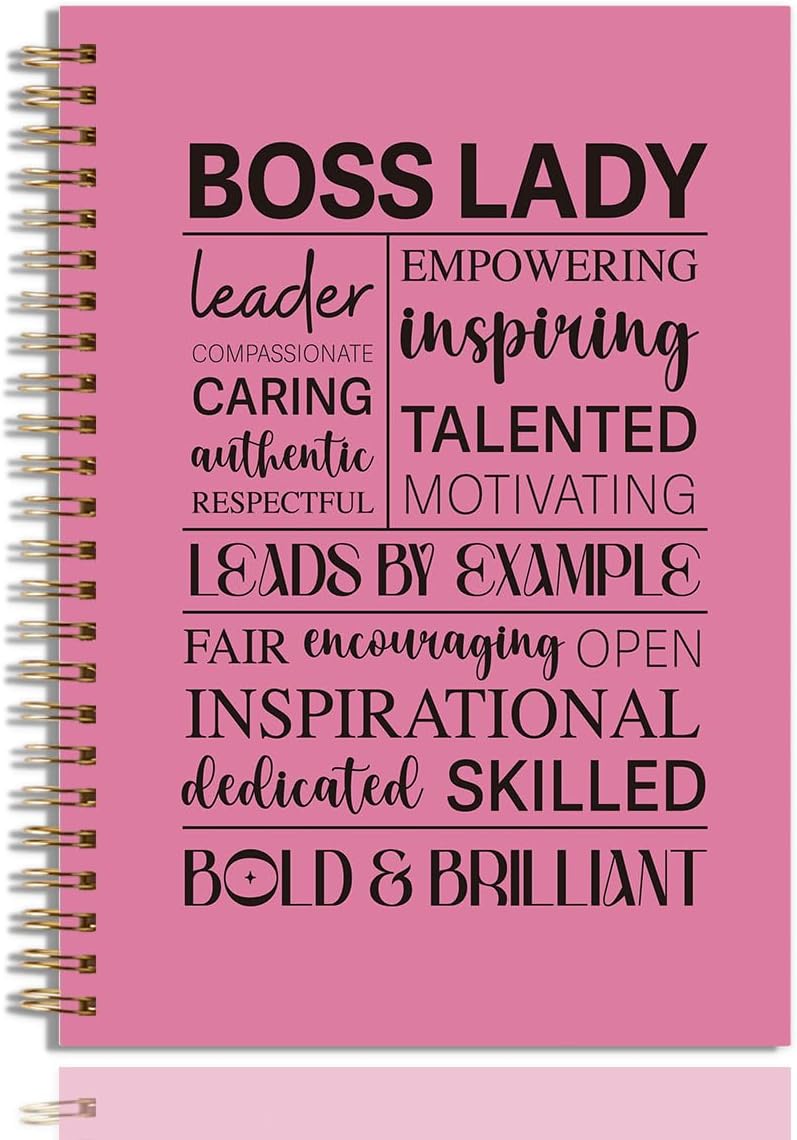 JHFDTY Funny Work Notebook for Women Men Going Away Goodbye Gifts for Boss Lady Female Leader Manager Coworker Business Journal Meeting Notes Hardcover 160 Pages Spiral Notebooks