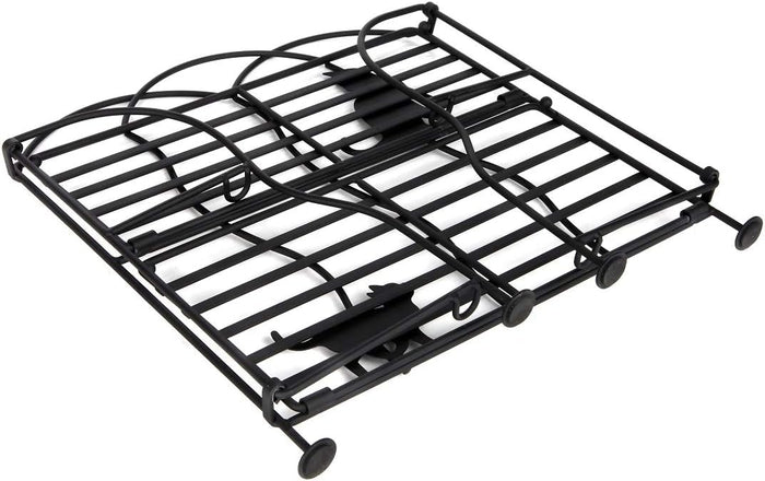 Lily's Home Cat Lovers Black Metal Countertop Wire Shelf Rack, Great for Household Items, Kitchen Organizer, Bathroom Storage and More. Foldable. 2-Tier