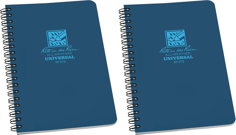 Rite In The Rain Weatherproof Stapled Notebook, 4.625" x 7", Orange Cover, Universal Pattern, 3 Pack (No. OR71FX)
