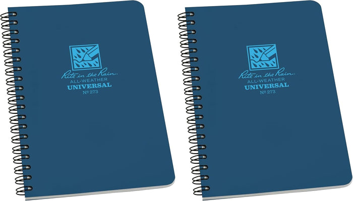 Rite In The Rain Weatherproof Stapled Notebook, 4.625" x 7", Orange Cover, Universal Pattern, 3 Pack (No. OR71FX)