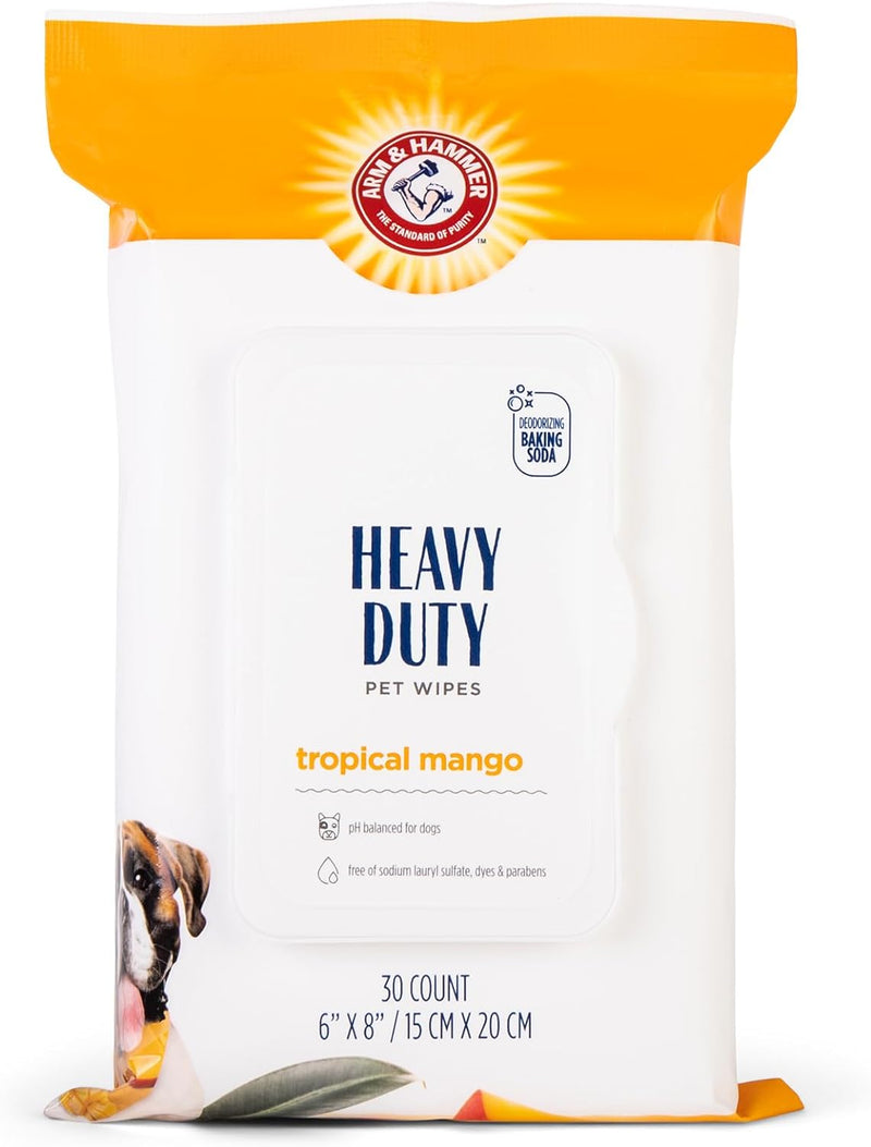 Arm & Hammer Dog Grooming Wipes - Natural Deodorizing Pet Wipe with Coconut - Travel Essential & Supplies for Dogs - Dog Whole Body & Face Cleaning - Odor Eliminator with Baking Soda Power - 100 Count