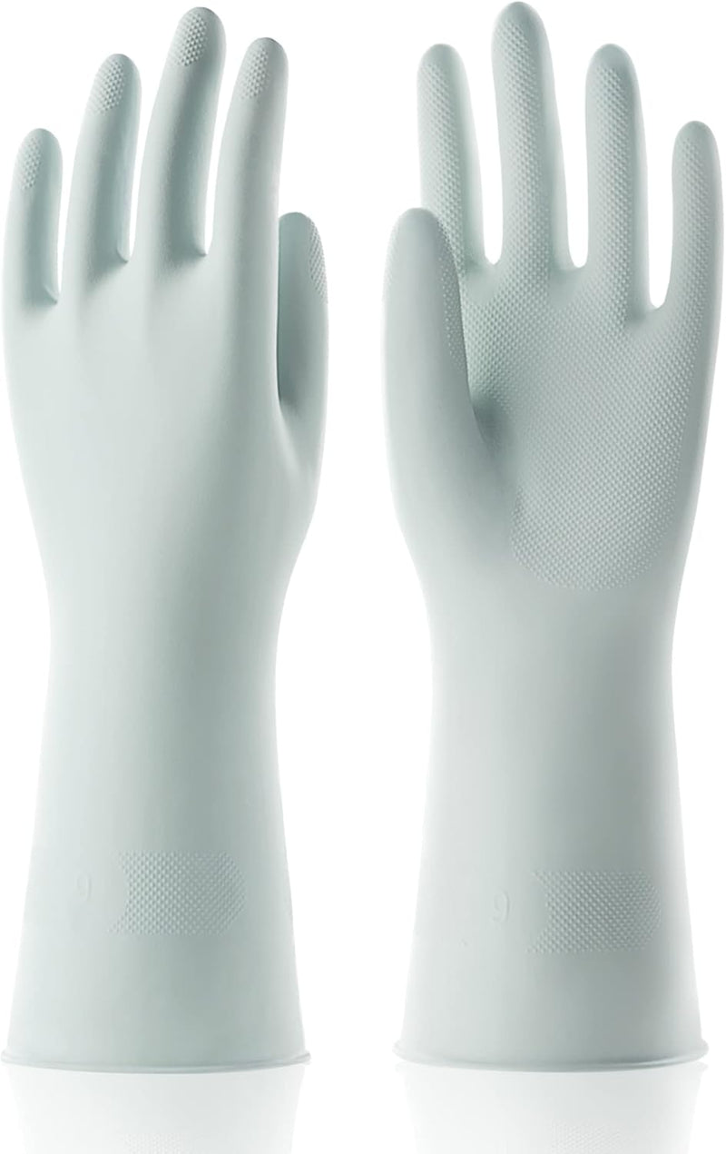 COOLJOB 3 Pairs Colorful Household Gloves with Cotton Liner & Non-slip Grip, Water Resistant Reusable Dish Washing Rubber Gloves for Kitchen & Bathroom Cleaning, Medium
