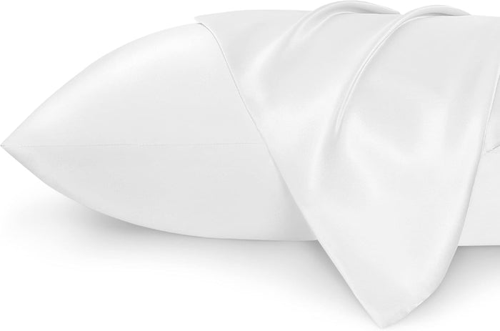 Bedsure Satin Pillowcase, Similar to Silk Pillow Cases Queen Size Set of 2, Cooling Pillow Case for Hot Sleepers with Envelope Closure, Gifts for Women Men, Silver Grey, 20x30 Inches, 2pcs