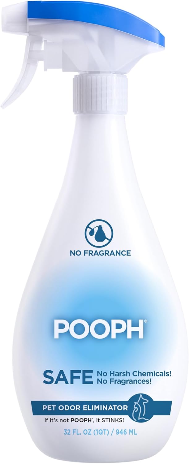 Pooph Pet Odor Eliminator, 32oz Spray, 2-Pack - Dismantles Odors on a Molecular Basis, Dogs, Cats, Freshener, Eliminator, Urine, Poop, Pee, Deodorizer, Natures, Puppy, Fresh, Clean, Furniture, Potty